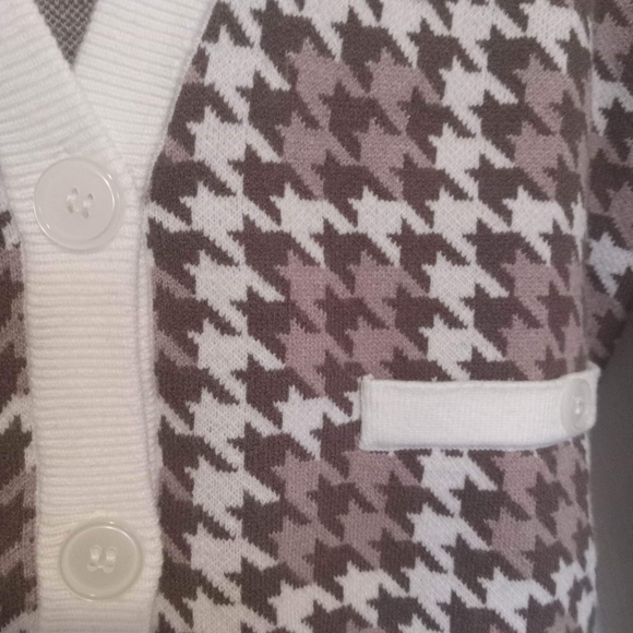 CHRISTIAN SIRIANO button down cardigan sweater checks fit 6 small medium - Picture 3 of 3
